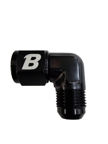BJ 15661-BOOST -10AN Male To -10AN Female 90 Degree Swivel Coupler Fitting BLACK