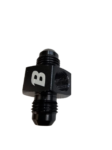 BJ 15673-BOOST Male AN6 To With 1/8" NPT 6AN Side Port Gauge Sensor Coupler Black Adapter