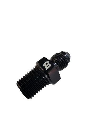 BJ 15689-BOOST AN4 4AN Male To 1/4'' NPT Male Straight Fitting Adapter Aluminum Black