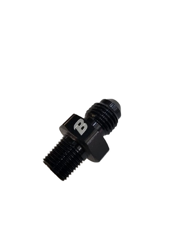 BJ 15688-BOOST 4AN Male Flare to 1/8" NPT Pipe Fitting Adapter Aluminum Straight Black