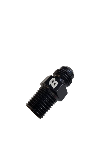 BJ 15691-BOOST Aluminum 6AN Male Flare to 1/4 NPT Male Straight Fuel Hose Adapter Pipe Thread Fitting Black