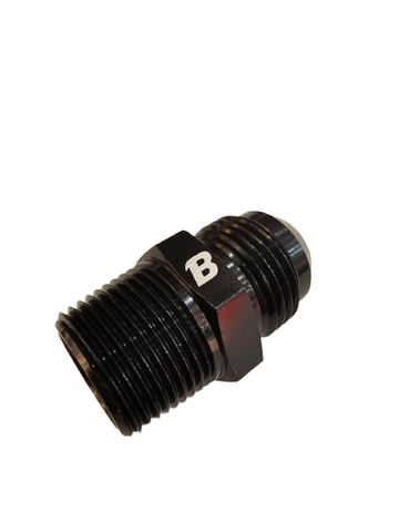 BJ 15702-BOOST Aluminum 12AN Male Flare to 3/4 NPT Male Straight Fuel Hose Adapter Pipe Thread Fitting Black