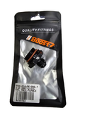 BJ 15733-BOOST Male Adapter Fitting #6 x 7/8-20 Dual Feed BLACK