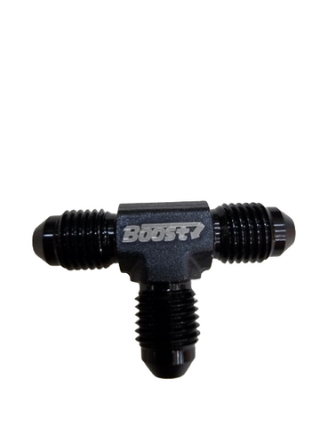 BJ 15765-BOOST Aluminum Tee Flare Adapter Fitting, Black, -4 AN
