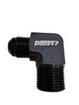BJ 15714-BOOST 3/4" NPT to 10AN 90 Degree Fitting Male Adapter Aluminum Black