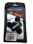 BJ 15755-BOOST 8AN to 8AN to 8AN Y-Block Fitting Anodized Matte Black