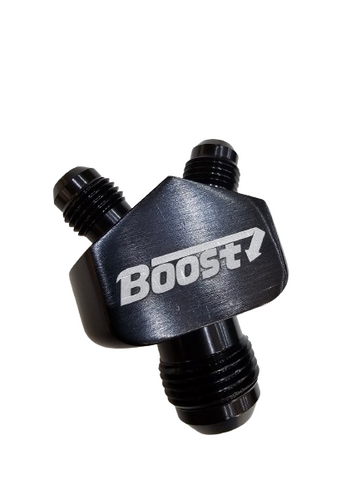 BJ 15761-BOOST FITTING AN10-6X6 BLACK Y FITTING  ALUMINUM