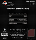 BJ 15801-GG-2438-G&G Panel Air Filter fits Toyota FJ Cruiser 4.0 GSJ15 4WD