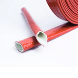 BJ 15862-Silicone Fiberglass Tube High Temperature Resistant Resin Coated Glass Fiber Braided Fireproof Sleeve Fire Retardant Casing Pipe