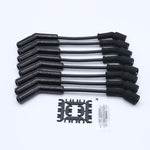 BJ 15924-Ls Terminals 135° Ceramic Boot Spark Plug Wires Set-Black