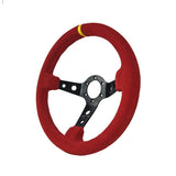 BJ 14771-STEERING WHEEL ,RED WRAP,HOLE SPOKE ,DEEPTH 55MM,MOMO STYLE