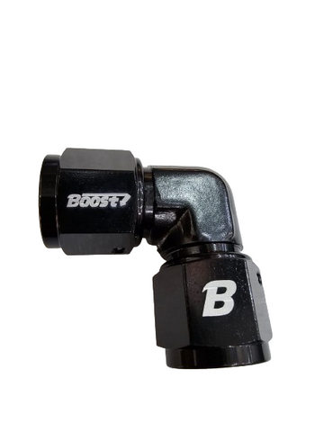 BJ 15684-BOOST Female 10AN to Female 10AN Coupler Union Adapter Fitting 90 Degree Swivel