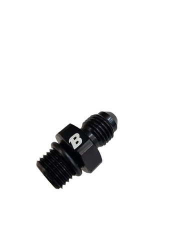 BJ 15725-BOOST -4AN AN4 Male Flare To M12 x 1.25 Metric Straight Fitting Black