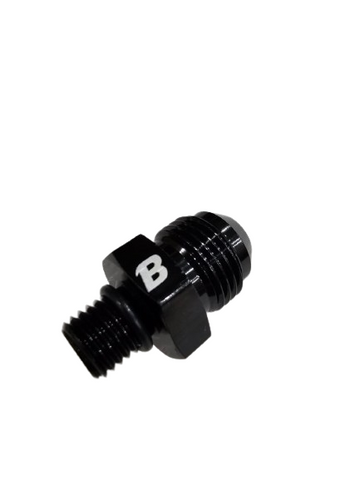 BJ 15737-BOOST Straight Aluminum Male Flare -8 AN AN8 to M12 x 1.5 Male Metric Thread Pipe Fuel Fitting Adapter Black