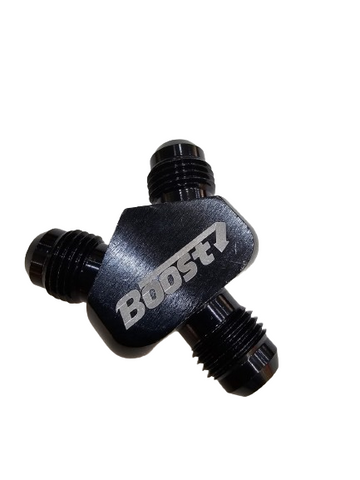 BJ 15753-BOOST Aluminum Y Fitting 6 X 6 X 6 AN Male Black