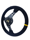 BJ 14771-STEERING WHEEL ,BLACK WRAP,HOLE SPOKE ,DEEPTH 55MM,MOMO STYLE