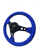 BJ 14771-STEERING WHEEL ,Blue WRAP,HOLE SPOKE ,DEEPTH 55MM,MOMO STYLE