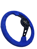 BJ 14771-STEERING WHEEL ,Blue WRAP,HOLE SPOKE ,DEEPTH 55MM,MOMO STYLE