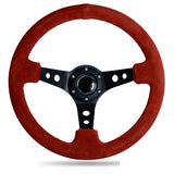BJ 14771-STEERING WHEEL ,RED WRAP,HOLE SPOKE ,DEEPTH 55MM,MOMO STYLE