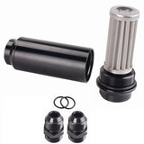 BJ 15971-AN10 Inline 44mm Fuel Filter High Flow 100 Micron Cleanable Billet