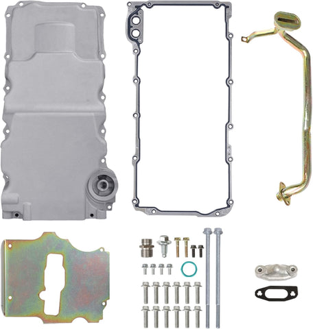 BJ 15968-LS Swap Retrofit Aluminum Oil Pan Conversion Kit Compatible with LS1 LS2 LS3 A/G/F-Body Chevy 4.8L 5.3L 6.0L 6.2L Engines