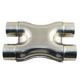 BJ 16254-Stainless Steel X-PIPE 3'' Inlet/Outlet Car Exhaust Dual Crossover X pipe Universal Exhaust System Four Way Pipe