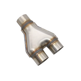BJ 16255-Stainless Steel 3" Y-Shaped Exhaust Pipe - High Temperature Resistant, Rust-Proof, Dual Connector Enhances Horsepower and Torque