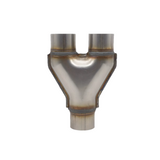 BJ 16255-Stainless Steel 3" Y-Shaped Exhaust Pipe - High Temperature Resistant, Rust-Proof, Dual Connector Enhances Horsepower and Torque