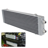 BJ 14999-Silver UNIVERSAL 14 ROWS AN-10AN ENGINE TRANSMISSION RACING OIL COOLER