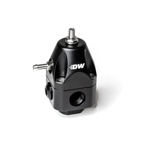 BJ 390098-DWR1000c adjustable fuel pressure regulator, anodized black. Dual -6AN inlet and -6AN outlet. Universal fitment
