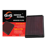BJ 15807-GG-2135-G&G High Performance Replacement Air Filter with Filter Care Service Kit for 1999-2017 Chevrolet/GMC/Cadillac V8