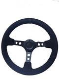 BJ 14771-STEERING WHEEL ,BLACK WRAP,HOLE SPOKE ,DEEPTH 55MM,MOMO STYLE