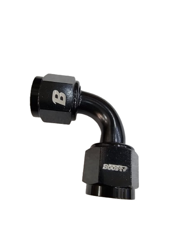 BJ 15649-BOOST 8AN FEMALE TO 8AN FEMALE 90 DEGREE SWIVEL COUPLER UNION FITTING ADAPTER BLACK