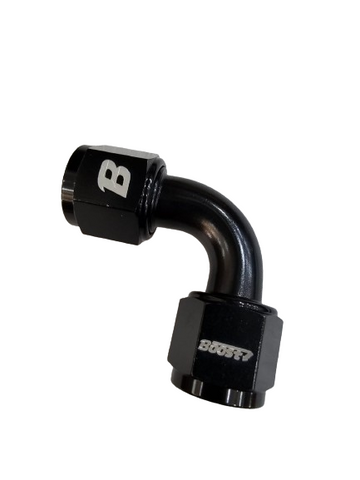 BJ 15650-BOOST 10AN FEMALE TO 10AN FEMALE 90 DEGREE SWIVEL COUPLER UNION FITTING ADAPTER BLACK