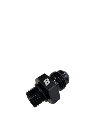 BJ 15730-BOOST Male M12 x 1.25 Metric Thread to -6 AN Flare Adapter Aluminum Black