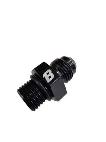 BJ 15726-BOOST -6AN Flare to AN Straight Cut Thread (9/16-18) w/ O-Ring Adapter Fitting