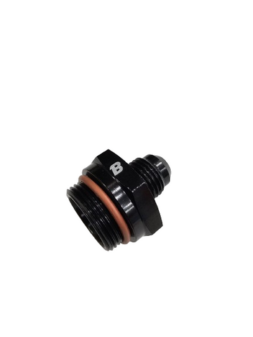 BJ 15733-BOOST Male Adapter Fitting #6 x 7/8-20 Dual Feed BLACK