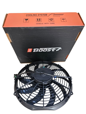 BJ 15821-BOOST FAN 13" Low Profile Puller Fan with Curve Blades, 12V