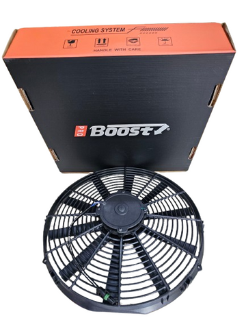 BJ 15825-BOOST FAN 16" Medium Profile Puller Fan with Straight Blades, 12V