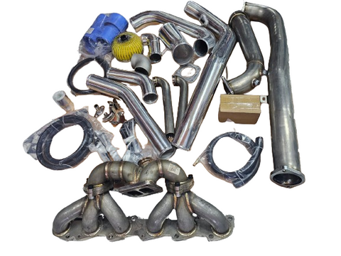BJ 15910-TWIN WASTEGATE TURBO MANIFOLD PIPING KIT NISSAN TB48 Y61