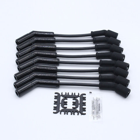 BJ 15924-Ls Terminals 135° Ceramic Boot Spark Plug Wires Set-Black