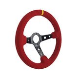 BJ 14771-STEERING WHEEL ,RED WRAP,HOLE SPOKE ,DEEPTH 55MM,MOMO STYLE