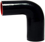 BJ 15028-High Quality 5 layer - 90 Degree Elbow Silicone Hose Reducer - 3" By 4" - Universal