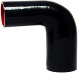 BJ 15029-High Quality 5 layer - 90 Degree Elbow Silicone Hose Reducer - 3.5" By 4" - Universal