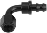 BJ 14743-Universal Oil Hose End Fuel Push-On  (AN6 90 Degree )