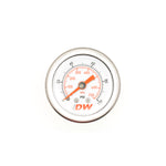 BJ 390022-DW Mechanical fuel pressure gauge. 1/8 NPT. 0-100 psi. 1.5" diameter. White face