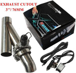 BJ 340060-3" 76mm Mannal Electric Exhaust Catback Downpipe Cutout E-cut Valve System Kit