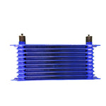 BJ 340059-Universal 10 Row 8AN AN-8 Engine Transmission Oil Cooler Trust Style Blue