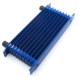 BJ 340059-Universal 10 Row 8AN AN-8 Engine Transmission Oil Cooler Trust Style Blue