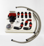 BJ 14053-Universal Adjustable Fuel Pressure Regulator Oil 100psi Gauge AN 6 Fitting End
